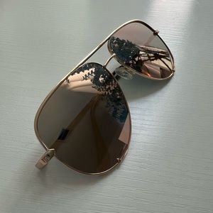 Quay Australia High Key Gold Aviator Sunglasses